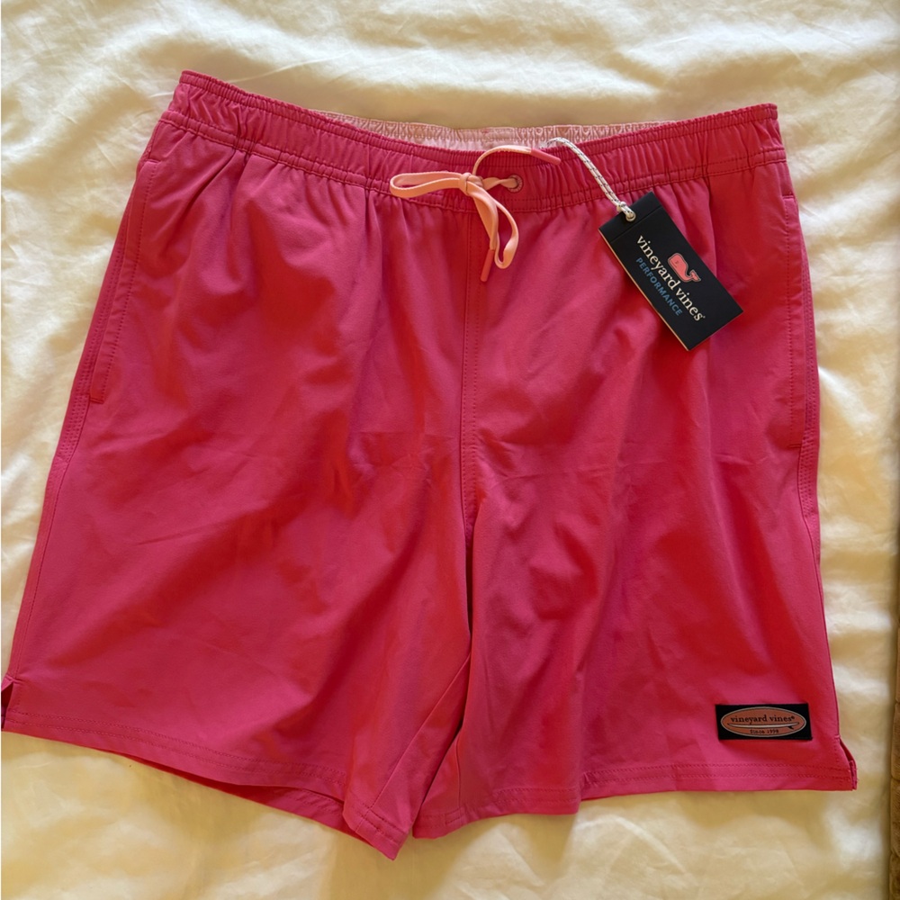 Vineyard Vines Hot Pink Performance Swim Trunks